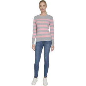 imageNautica Womens Stripe Long Sleeve Crewneck SweaterMist Heather Multi