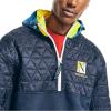 imageNautica Mens Quilted Mixed Media QuarterZip PulloverNavy Seas