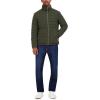 imageNautica Mens Reversible Quilted Puffer Jacket Midweight Mechanical Stretch Winter CoatForest