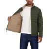 imageNautica Mens Reversible Quilted Puffer Jacket Midweight Mechanical Stretch Winter CoatForest