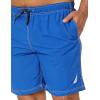 imageNautica Mens Solid Quick Dry Classic Logo SwimTrunkBright Cobalt
