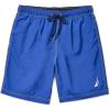 imageNautica Mens Solid Quick Dry Classic Logo SwimTrunkBright Cobalt