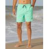 imageNautica Mens Solid Quick Dry Classic Logo SwimTrunkMint Spring Dark