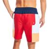 imageNautica Mens Standard Sustainably Crafted 8quot Colorblock SwimNautica Red