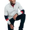 imageNautica Mens Sustainably Crafted QuarterZip Colorblock SweatshirtGrey Heather