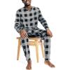 imageNautica Mens Waffle Buffalo Plaid Pajama Pant SetStorm Grey