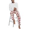 imageNautica mens Sustainably Crafted Plaid Fleece Sleep PantMarshmallow