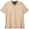 imageNautica Mens Big and Tall Classic Fit Short Sleeve Solid Performance Deck Polo ShirtCoastal Camel Heather