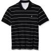 imageNautica Mens Big and Tall Classic Short Sleeve Striped Polo ShirtTrue Black
