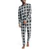 imageNautica Mens Waffle Buffalo Plaid Pajama Pant SetStorm Grey