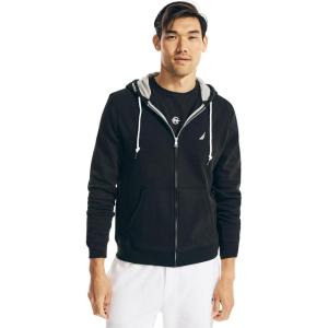 imageNautica Mens Anchor Fleece FullZip HoodieNight Black