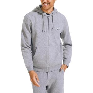imageNautica Mens Anchor Fleece FullZip HoodieStone Grey Heather