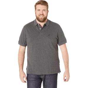 imageNautica Mens Big ampamp Tall Short Sleeve Stretch Solid Deck Polo ShirtCharcoal Heather