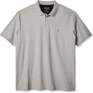 imageNautica Mens Big and Tall Classic Fit Short Sleeve Solid Performance Deck Polo ShirtGrey Heather