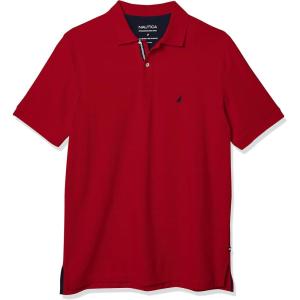 imageNautica Mens Big and Tall Classic Fit Short Sleeve Solid Performance Deck Polo ShirtNautica Red