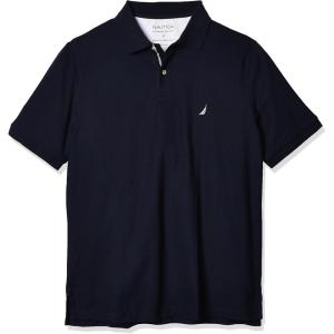 imageNautica Mens Big and Tall Classic Fit Short Sleeve Solid Performance Deck Polo ShirtNavy