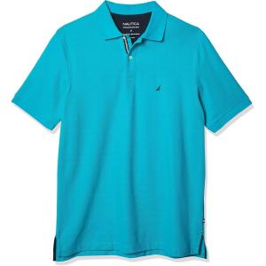 imageNautica Mens Big and Tall Classic Fit Short Sleeve Solid Performance Deck Polo ShirtTropic Wave