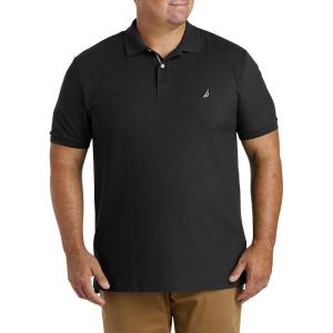 imageNautica Mens Big and Tall Classic Fit Short Sleeve Solid Performance Deck Polo ShirtTrue Black