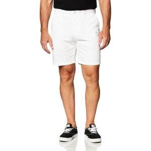 imageNautica Mens Big and Tall Cotton Twill Flat Front Chino ShortBright White