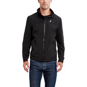 imageNautica Mens Lightweight Windbreaker Stretch Athletic Outdoor Full Zip Bomber Golf JacketBlack