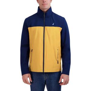 imageNautica Mens Lightweight Windbreaker Stretch Athletic Outdoor Full Zip Bomber Golf JacketMimosa Navy