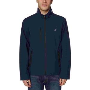 imageNautica Mens Lightweight Windbreaker Stretch Athletic Outdoor Full Zip Bomber Golf JacketNavy
