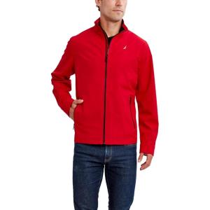 imageNautica Mens Lightweight Windbreaker Stretch Athletic Outdoor Full Zip Bomber Golf JacketRed