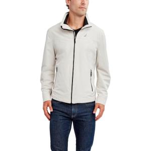 imageNautica Mens Lightweight Windbreaker Stretch Athletic Outdoor Full Zip Bomber Golf JacketStone