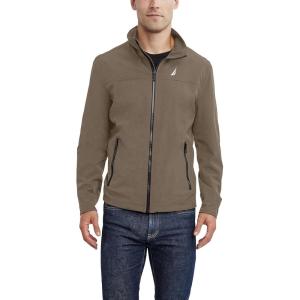 imageNautica Mens Lightweight Windbreaker Stretch Athletic Outdoor Full Zip Bomber Golf JacketTaupe