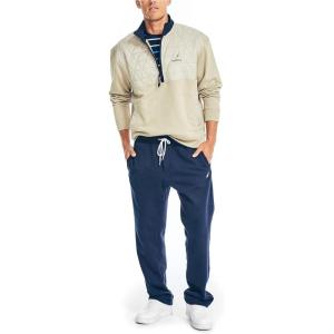 imageNautica Mens Quilted Mixed Media QuarterZip PulloverFlagstone