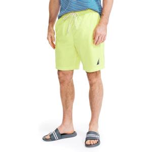 imageNautica Mens Solid Quick Dry Classic Logo SwimTrunkBlazing Yellow