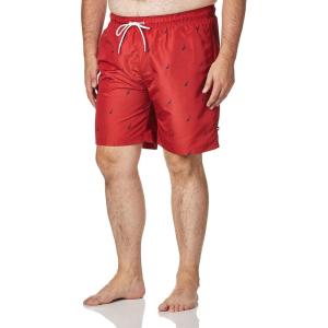 imageNautica Mens Standard Quick Dry All Over JClass Sailboat Print Swim TrunkNautica Red