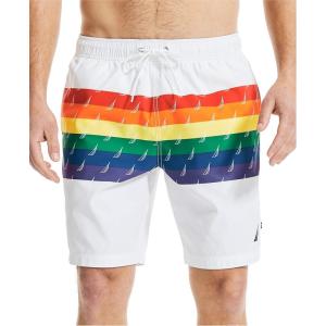 imageNautica Mens Standard Sustainably Crafted Pride Swim ShortBright White
