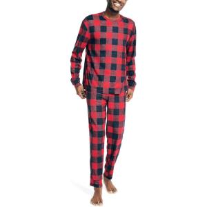 imageNautica Mens Waffle Buffalo Plaid Pajama Pant SetNautica Red