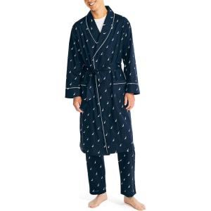 imageNautica mens Longsleeve Lightweight Cotton WovenrobePeacoat