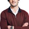 imageNautica Mens Navtech QuarterZip SweaterDeep Crimson