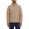 imageNautica Mens Stretch Reversible Midweight Puffer Jacket Wind and Water ResistantTaupe