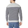 imageNautica Mens Stripe Knit Crewneck SweaterGrey Heather