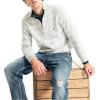 imageNautica Mens Sustainably Crafted Plaid QuarterZip SweaterGrey Heather