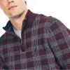 imageNautica Mens Sustainably Crafted Plaid QuarterZip SweaterShipwreck Burgundy