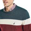 imageNautica Mens Sustainably Crafted Striped Textured Crewneck SweaterNautica Tan