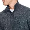 imageNautica Mens Sustainably Crafted Waffle MockNeck SweaterCharcoal Heather