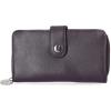 imageNautica Be Shore Zip Around Wallet for Women RFID Vegan Leather Clutch Bifold Organizer with Phone Holder Card Slots and Checkbook Pocket Black JacquardPlum