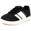 imageNautica Boys Girls Casual Fashion Shoes  Comfortable Soccer Classic Walking Tennis Sneakers for Kids  Breathable Lightweight ampamp Flexible Lace UpBungee LowTopHigh TopBlack White