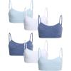 imageNautica Girls Training Bra  3 Pack6 Pack Seamless Padded Bralette Underwear for Girls with Removable Pads Sizes SXLPowder BlueScript WhiteOxford Blue6pk