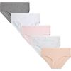 imageNautica Girls Underwear Briefs  5 Pack Comfort Stretch MidWaist Breathable Cotton Underwear Panties for Girls 412Pink FrostWhitePale PeachLight Bleach HeatherGrey Heather