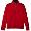 imageNautica Mens 14 Zip Pieced Fleece SweatshirtNautica Red