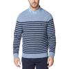 imageNautica Mens Stripe Knit Crewneck SweaterDeep Anchor Heather
