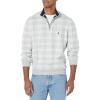 imageNautica Mens Sustainably Crafted Plaid QuarterZip SweaterGrey Heather