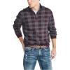 imageNautica Mens Sustainably Crafted Plaid QuarterZip SweaterShipwreck Burgundy